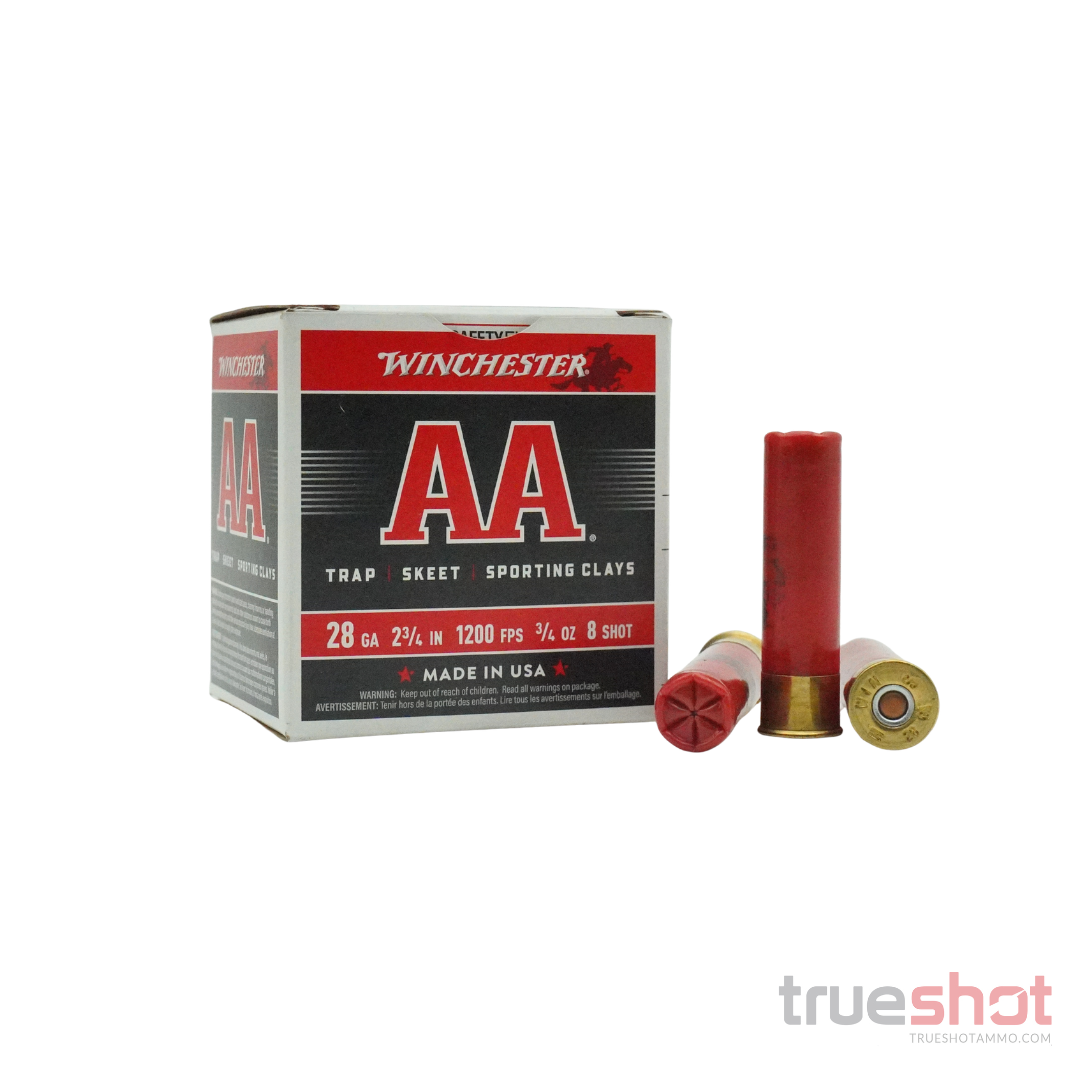 Winchester - AA - 28 Gauge - #8 Shot - 2.75" - 3/4 Oz. - 1200 FPS - 25 Rounds