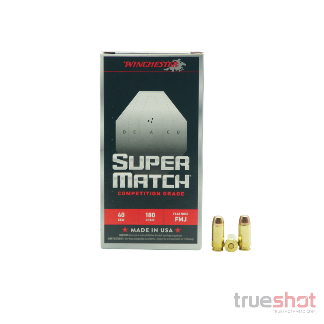 Winchester - Super Match - 40 S&W - 180 Grain - Flat Nose