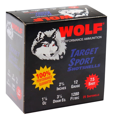 Wolf Ammunition - Target Sports - 12 Gauge - #7.5 Shot - 2.75" - 11/8 oz. - 1280 FPS