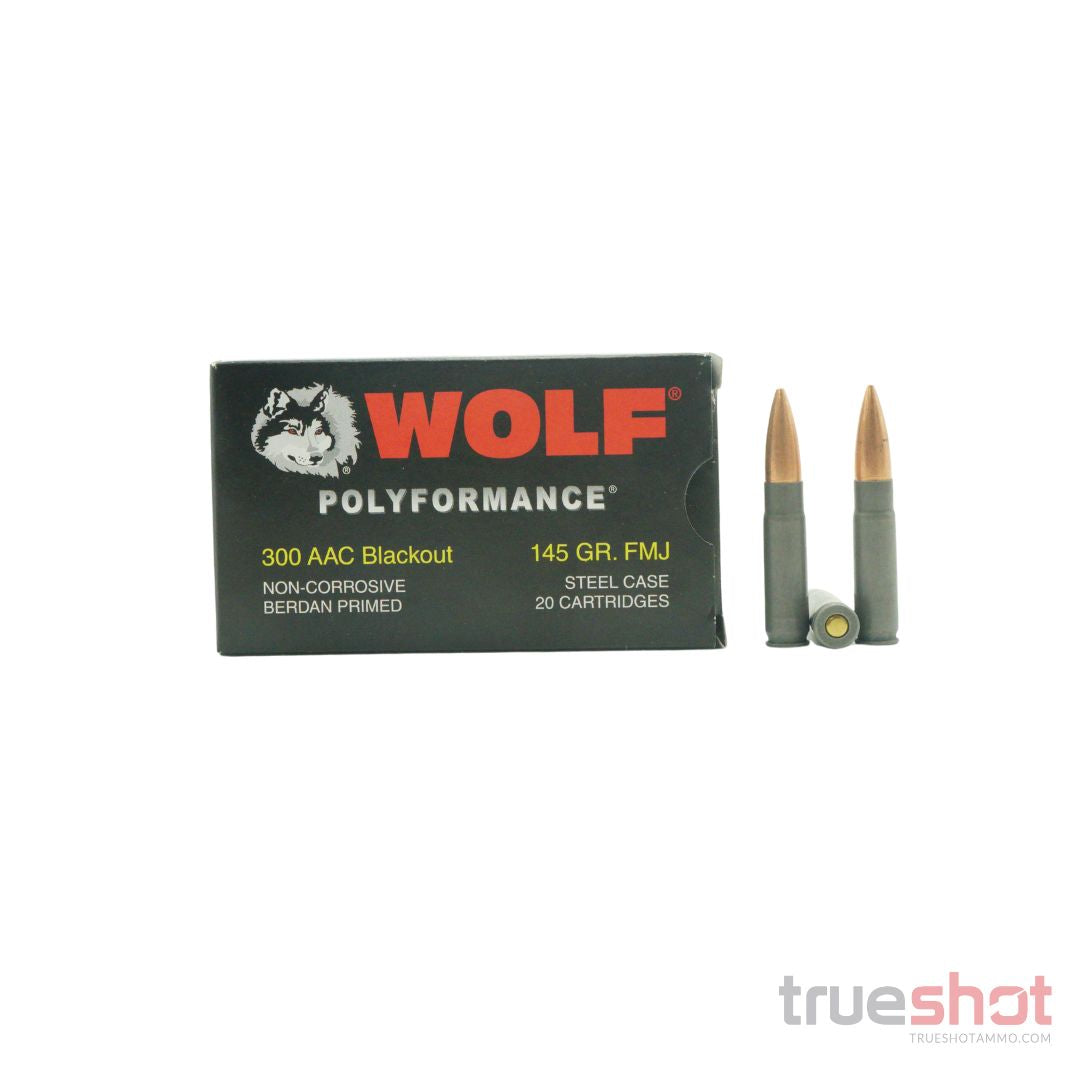 Wolf Ammunition - Polyformance - 300 Blackout - 145 Grain - FMJ