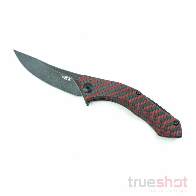 Zero Tolerance ZT, 0460RDBW, Black and Red, Carbon Fiber, 3.25 Inch Blade Length