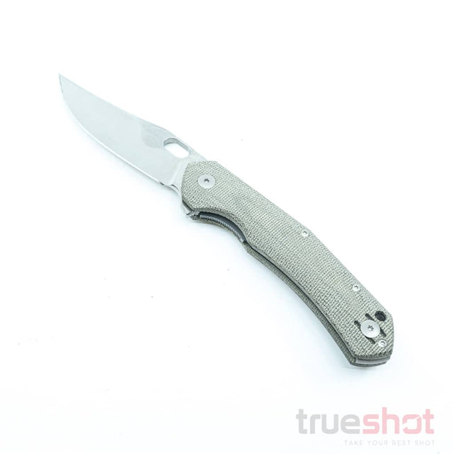 Giant Mouse ACE Jutland, Green, Canvas Micarta Satin, 3.3 Inch Blade Length