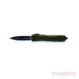 Microtech - Ultratech II -  122II-1ODS - D/E - Black  - OD Green Aluminum -  Stepside Handle - 3.45"