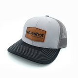 True Shot - Large Brown Leather Patch - Snapback Hat