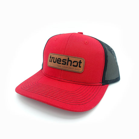 Trueshot Leather Brown Patch Hat Red