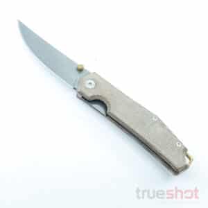 Giant Mouse ACE Cylde, Natural Micarta, Stonewash 3 Inch Blade Length