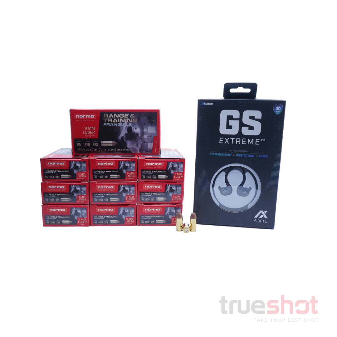 dle Deal: Axil GS Extreme 2.0 Electronic Hearing Protection Buds and 500 Rounds of Norma 9mm Ammo